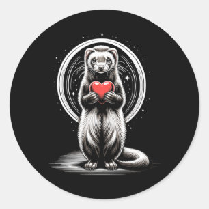 Fret met hart Valentijnsdag Schattige Valentijn Ronde Sticker