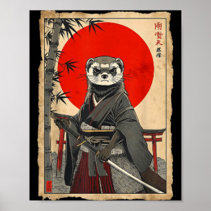 Fret Samurai Japanse Vintage Krijger Kunst Anime Poster