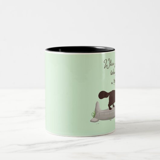 Fret! Schattige cadeau voor fret liefhebbende vrie Tweekleurige Koffiemok (Center)