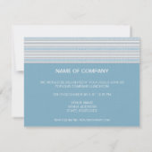 Fret Stripe Cornflower Corporate Luncheon Kaart (Achterkant)