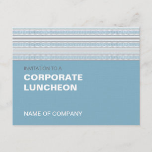 Fret Stripe Cornflower Corporate Luncheon Kaart