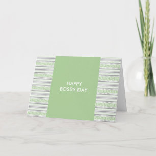 Fret Stripe Pistachio Happy Boss's Day Bedankkaart