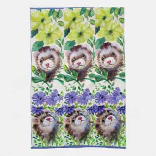 Fretten en bloemen keukenhanddoeken