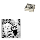 Fretten en bloemen 	rubberstempel (Gestempeld)