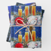 Fretten & Kerstkaarsen inpakpapier Vel (In situ)