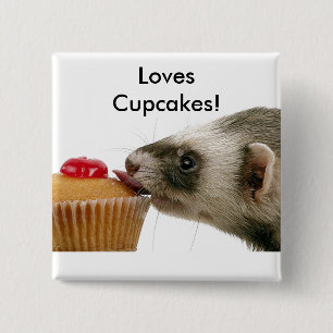 Fretten Love Cupcakes Vierkante Button 5,1 Cm