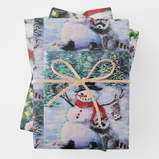 Fretten Wrapping Papier Flat Sheet Set van 3 Inpakpapier Vel (In situ)