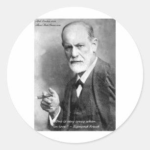 Freud Crazy Lovers Love Quote Gifts Kaarten etc Ronde Sticker