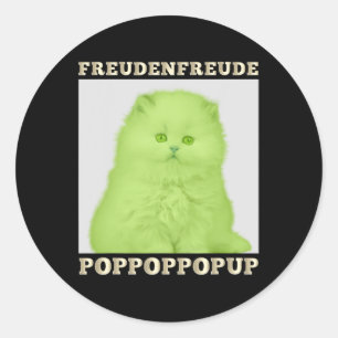 Freudenfreude Poppoppop Up Feline Lover Cat Ronde Sticker