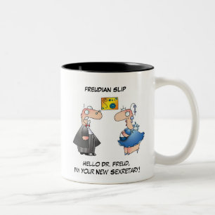 FREUDIAN SLIP door April McCallum Tweekleurige Koffiemok