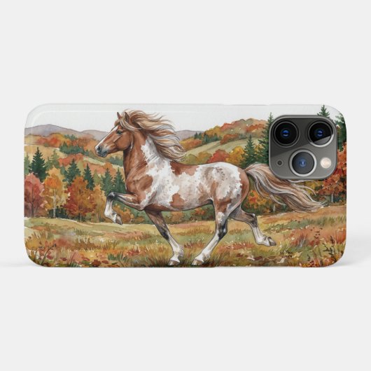 Freya Icelandic Horse in Autumn Forest Case-Mate iPhone Case (Achterkant (horizontaal))
