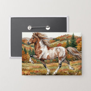 Freya IJslands paard in herfstbos Button