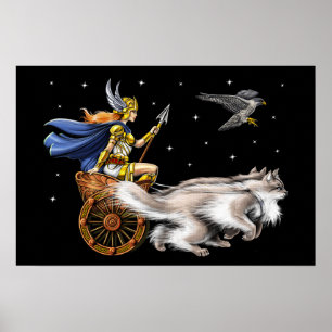 Freya Noorse mythologie godin Poster