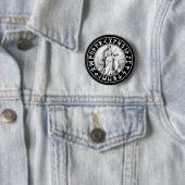 Freya Rune Shield on Blk Ronde Button 5,7 Cm (In situ)