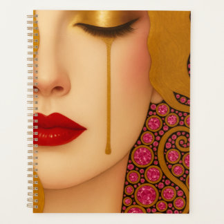 Freya's hartzeer gouden tranen in roze motief planner
