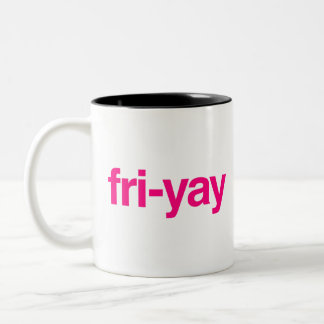 fri-yay tweekleurige koffiemok