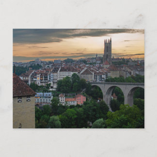 Fribourg Zwitserland Sunset Briefkaart