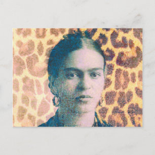 Frida Big Cat Print Background Briefkaart