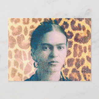 Frida Big Cat Print Background Briefkaart