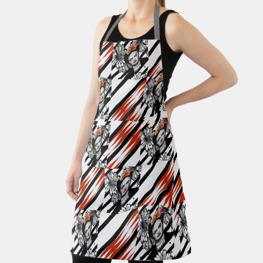 FRIDA BLACK RED Apron Schort (Insitu)