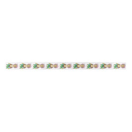 Frida Cacti Ribbon, wit - verticaal Lint