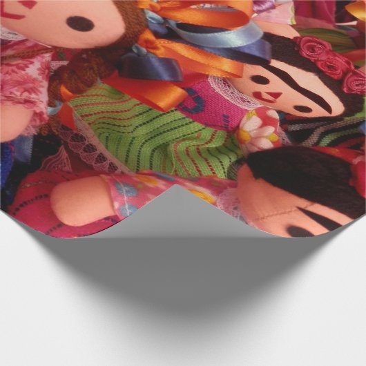 Frida en Mexicaanse dolls - Verpakkingspapier Cadeaupapier (Hoek)