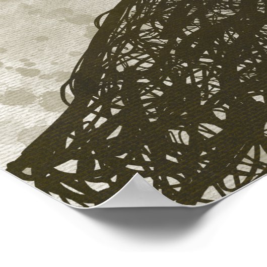 FRIDA KAHLO affiche dessinée à la main (Coin)