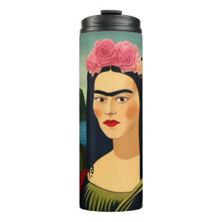 Frida Kahlo als Mona Lisa Thermal Tumbler Thermosbeker