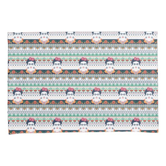 Frida Kahlo | Aztec Kussensloop (Voorkant-Rechts)