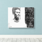 Frida Kahlo Black en White Portret Canvas Afdruk (Insitu (Houten vloer))