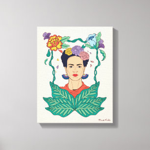 Frida Kahlo Bloemen Lijst Graphic Canvas Afdruk