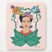 Frida Kahlo Bloemen Lijst Graphic Muismat (Voorkant)