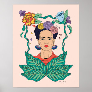 Frida Kahlo Bloemen Lijst Graphic Poster