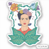 Frida Kahlo Bloemen Lijst Graphic Sticker (Voorkant)