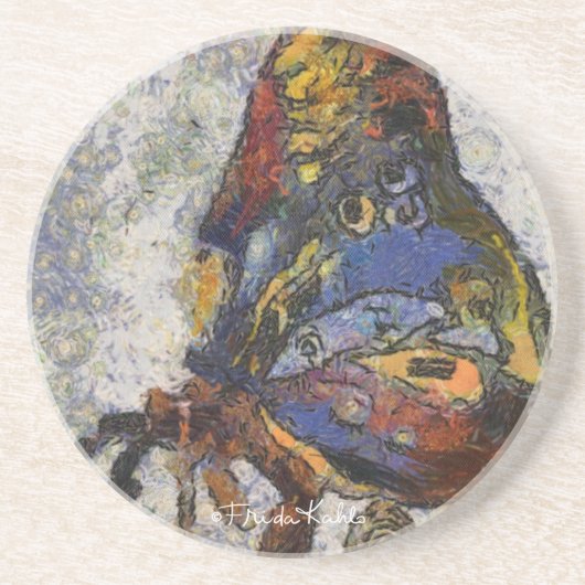 Frida Kahlo Butterfly Monet Geïnspireerd Zandsteen Onderzetter (Voorkant)