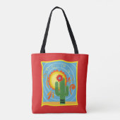 Frida Kahlo Cactus Graphic Draagtas (Achterkant)