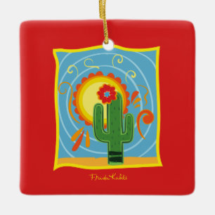 Frida Kahlo Cactus Graphic Keramisch Ornament