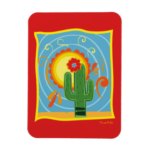 Frida Kahlo Cactus Graphic Magneet