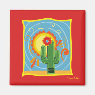 Frida Kahlo Cactus Graphic Magneet