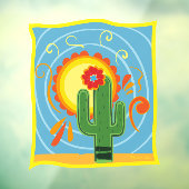 Frida Kahlo Cactus Graphic Raamsticker (Vel 3)