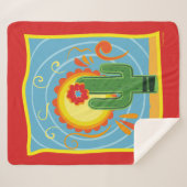 Frida Kahlo Cactus Graphic Sherpa Deken (Voorkant (horizontaal))