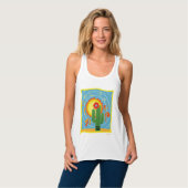 Frida Kahlo Cactus Graphic Tanktop (Volledige Voorkant)