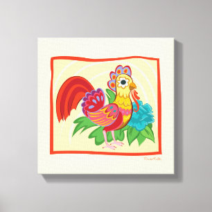 Frida Kahlo Chicken Graphic Canvas Afdruk