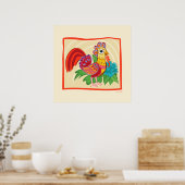 Frida Kahlo Chicken Graphic Poster (Keuken)