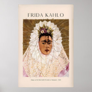 Frida Kahlo Diego op Mijn Geest Tehuana Zelfportre Poster