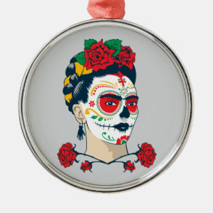 Frida Kahlo El Día de los Muertos Metalen Ornament