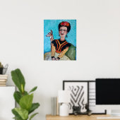 Frida Kahlo en Fawn Deer Poster (Thuiskantoor)
