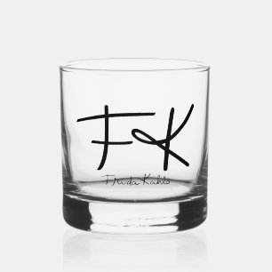 Frida Kahlo "FK" Monogram-handtekening Whisky Glas