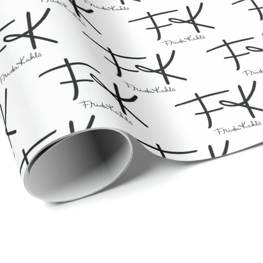Frida Kahlo "FK" Monogram Signature Pattern Cadeaupapier (Rol Hoek)