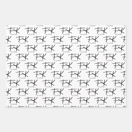 Frida Kahlo "FK" Monogram Signature Pattern Inpakpapier Vel (Voorkant 2)